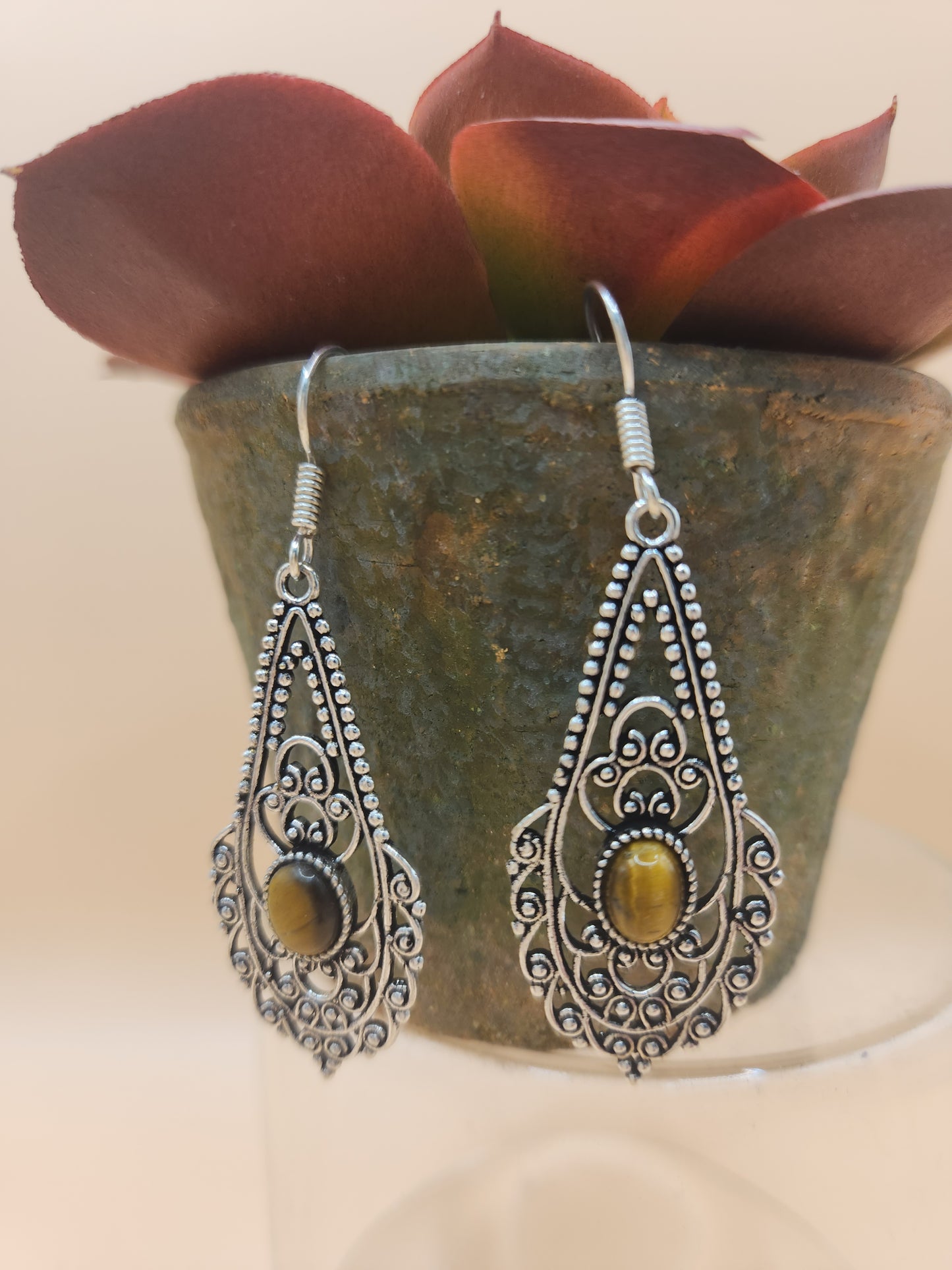 Tiger Eye Earrings.