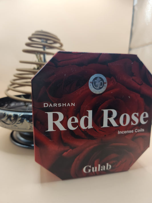 Darshan Red Rose Incense Coils.