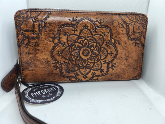 Hand carved Leather Wallet