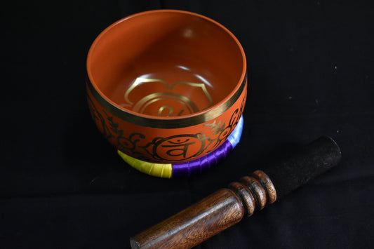Tibetan Singing Bowl - Orange