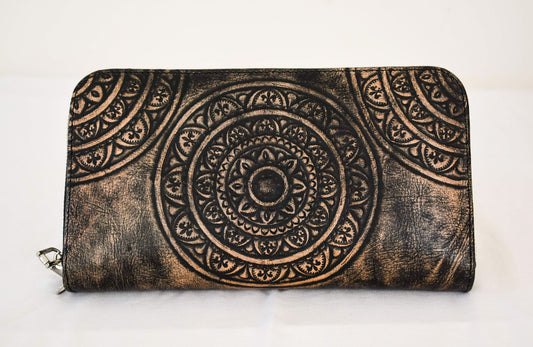 Genuine Hand Carved Leather Purse